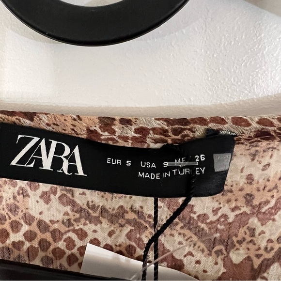 Zara snakeskin print long sleeve mini dress Size Small - Picture 7 of 9